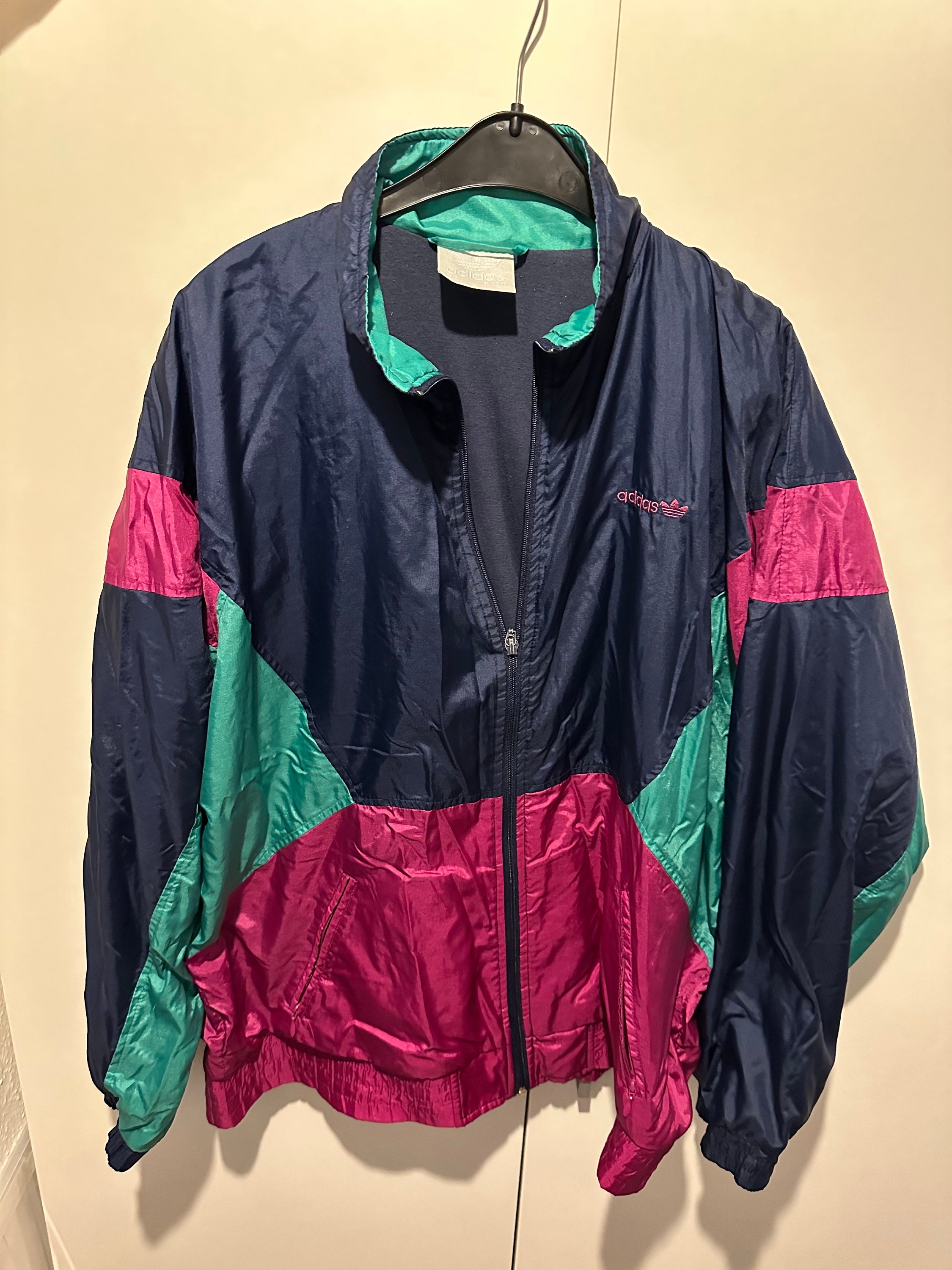 Adidas Windbreaker Jacket Size L Retro Vintage Track JACKET