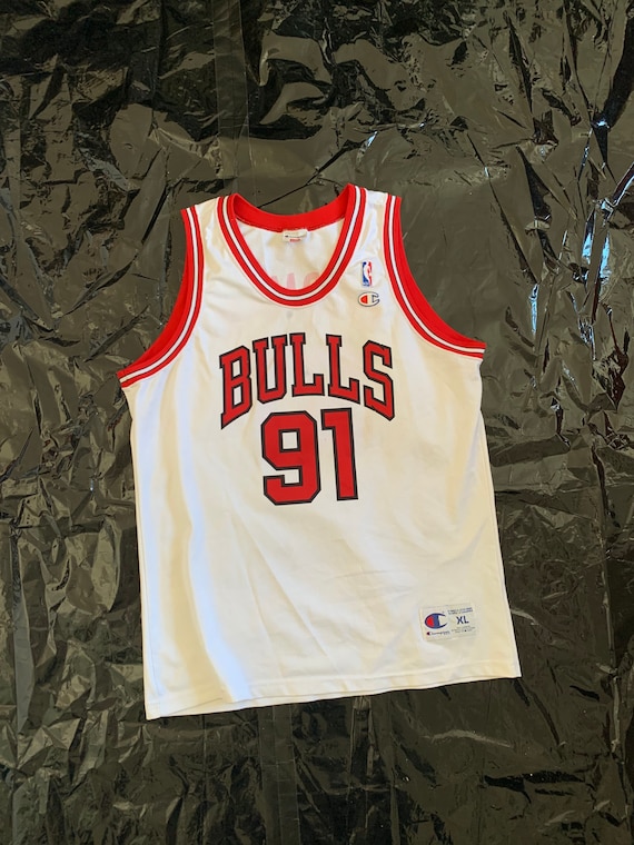 Champion Jersey Chicago Bulls Size XL NBA Dennis Rodman 91 
