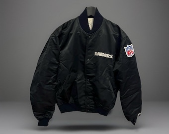 Los Angeles Raiders Vintage 80s Chalk Line Varsity Jacket - Gray
