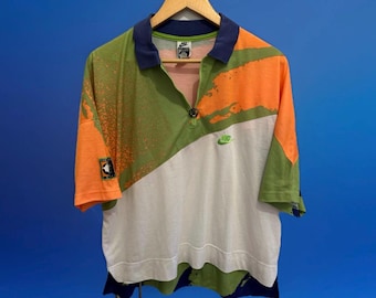 ヴィンテージ  Nike Court  Andre Agassi ポロシャツ M Vintage Nike Challenge Court Andre Agassi Tennis Polo Shirt