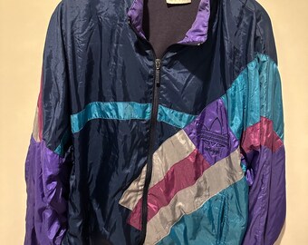 Adidas Windbreaker Jacke Size L Retro Vintage Track JACKET