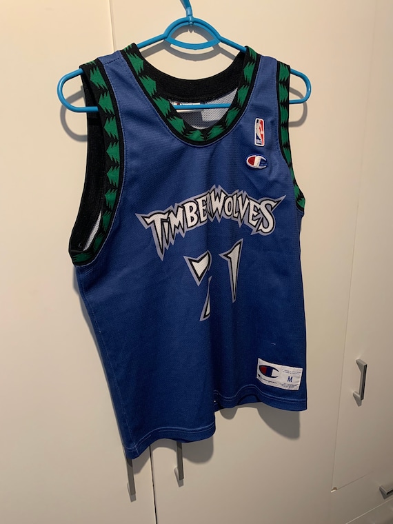 NBA #21 KEVIN GARNETT MINNESOTA TIMBERWOLVES SHIRT CHAMPION JERSEY SIZE XL  48