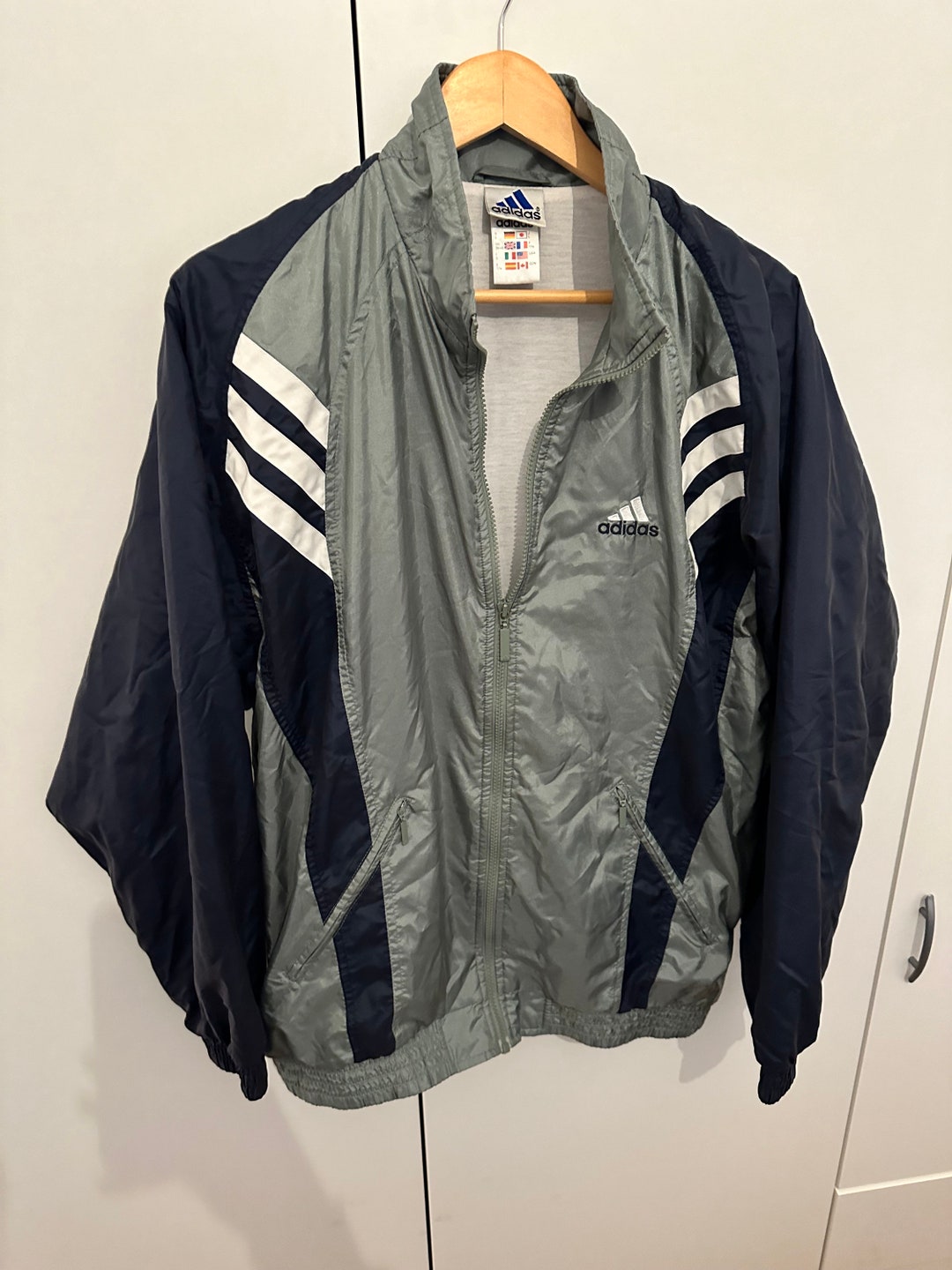 Adidas Windbreaker Jacket Size L Retro Vintage Track JACKET - Etsy