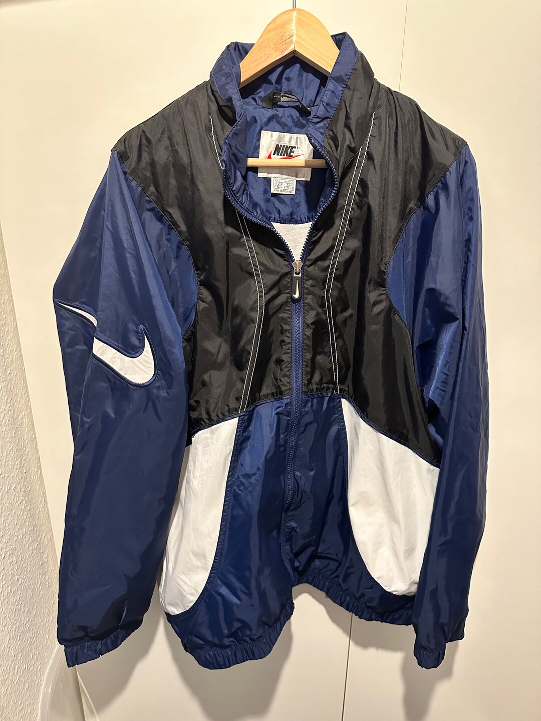 ジャケット・アウター vintage NIKE 2tone nylon jkt eq Vintage 90s NIKE Geometry Pattern Oversized Nylon Track