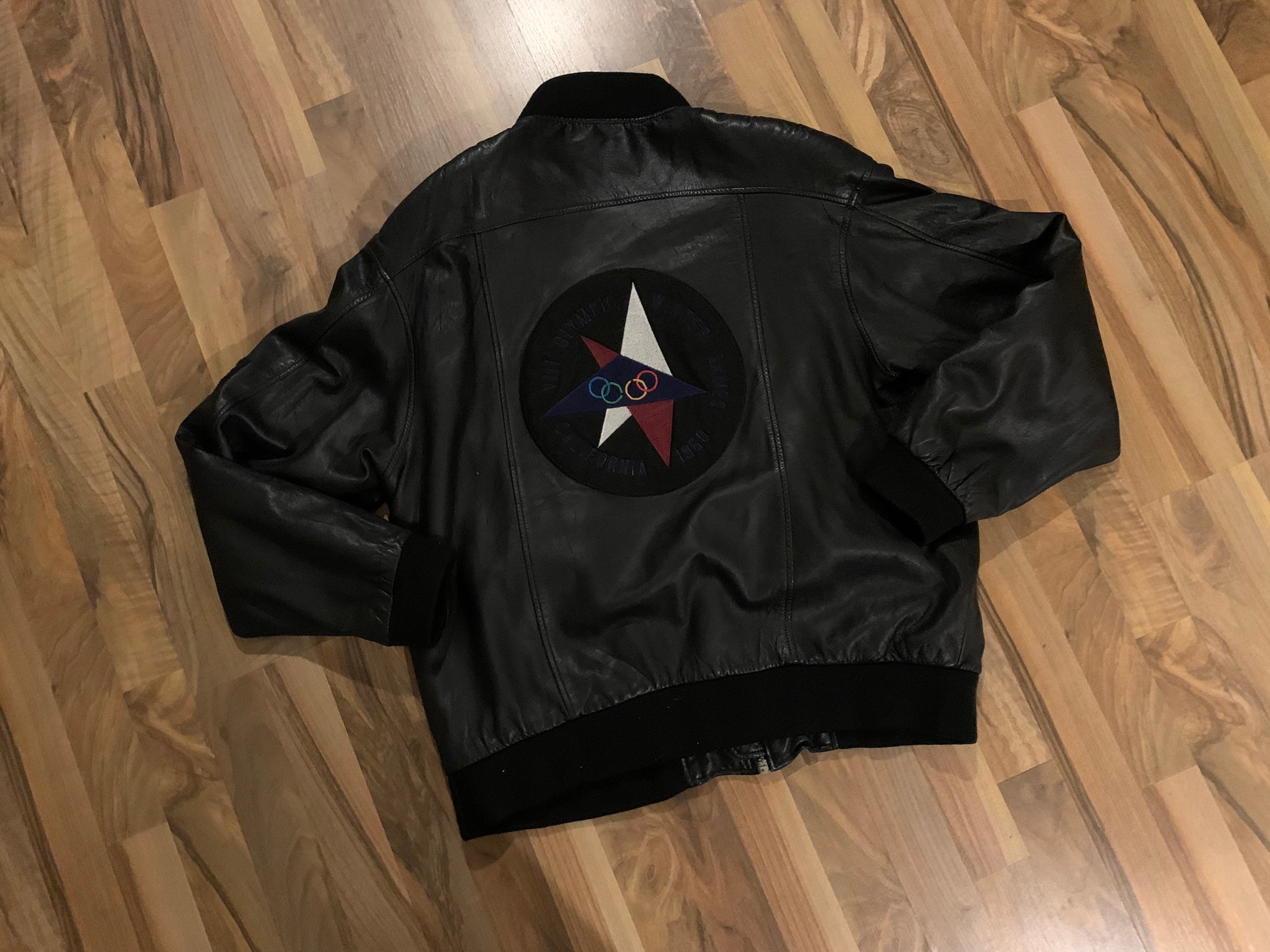 Adidas Leather Jacket Size L Olympic Leather Jacket Adidas Adidas Leather Jacket Size L Olympic Leather Jacket Adidas