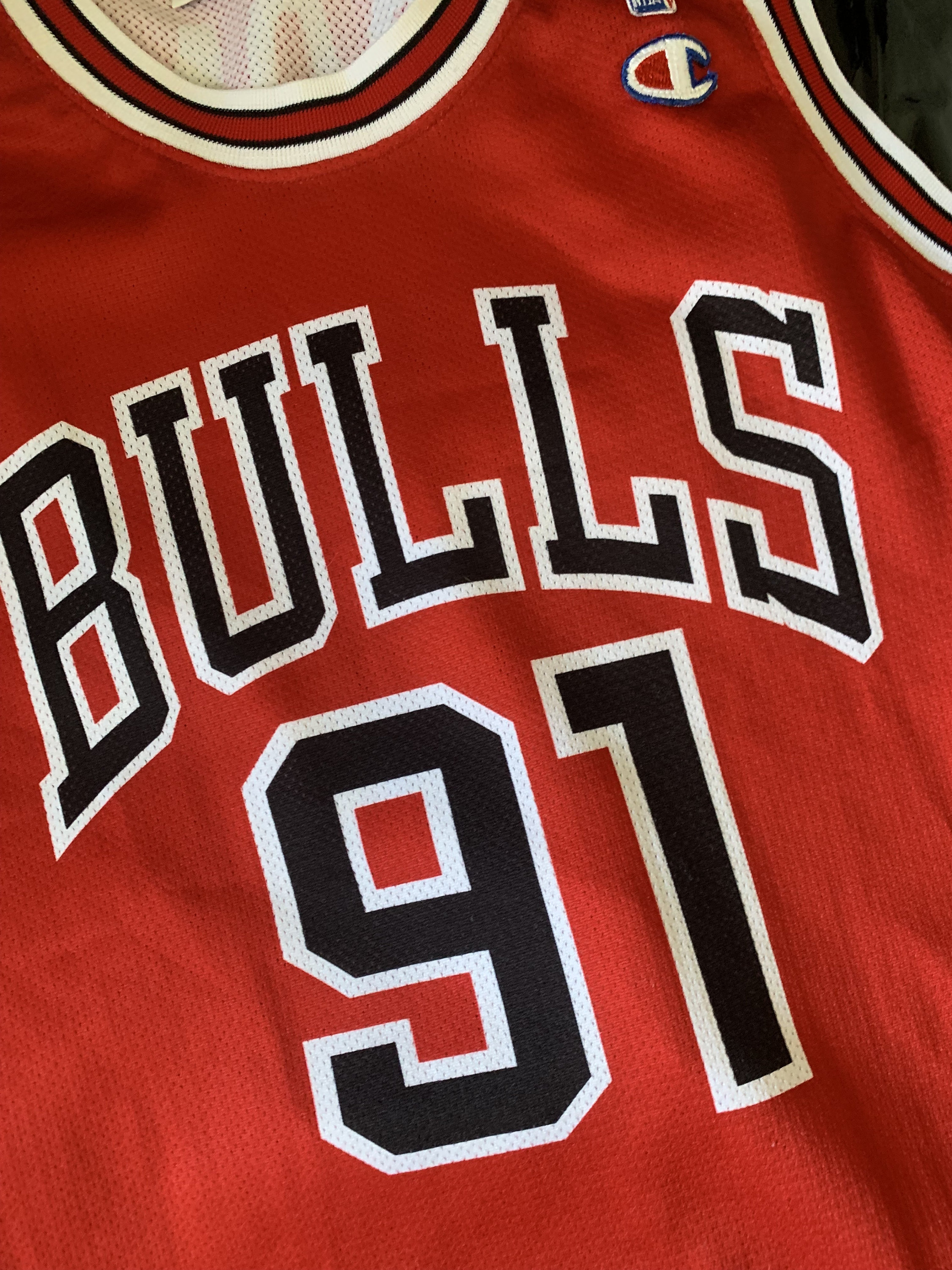 正規品champion NBA BULLS RODMAN 91 ユニフォーム
