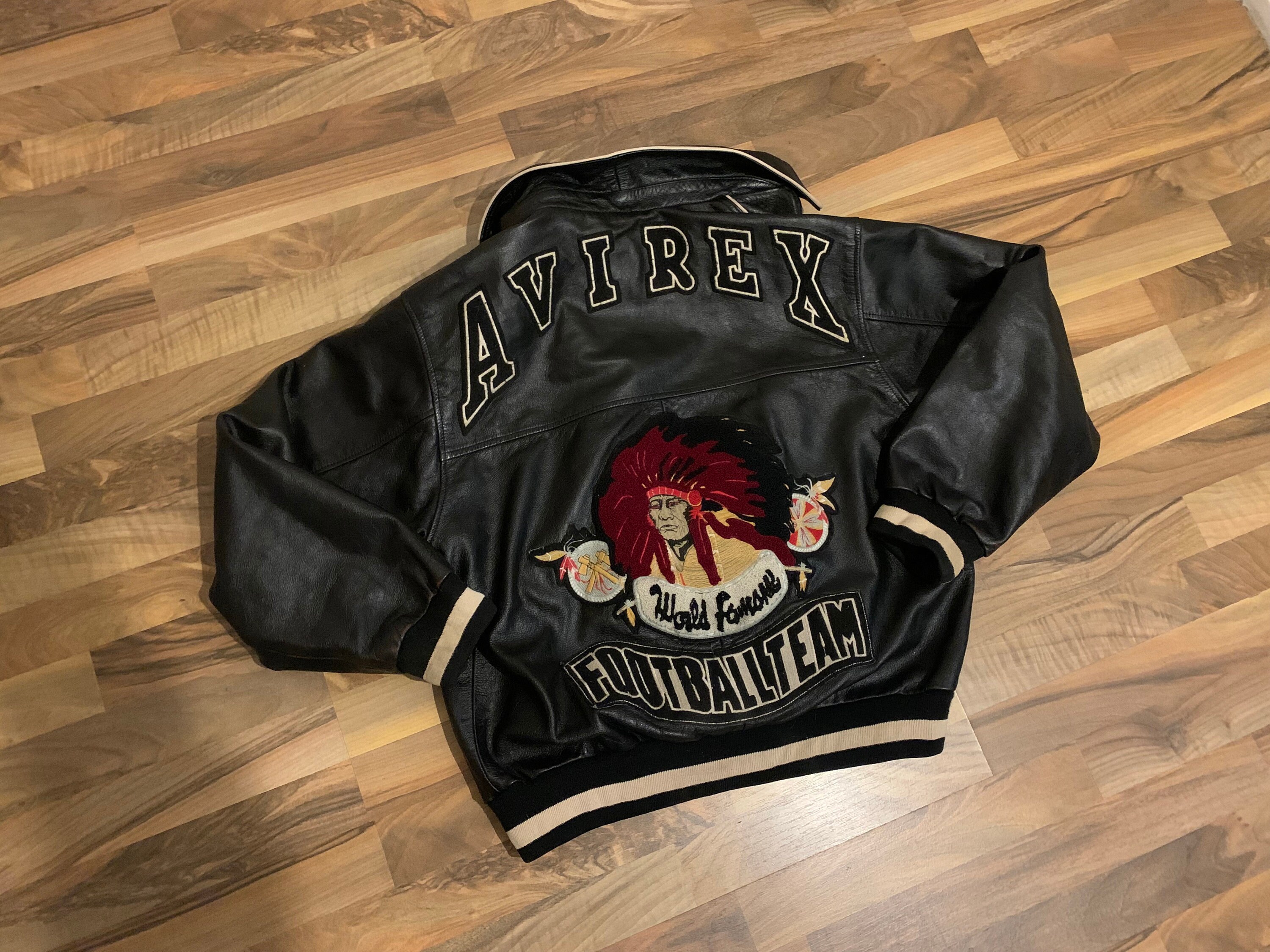 Avirex Leather Jacket Size L Vintage Retro Leather Jacket Etsy