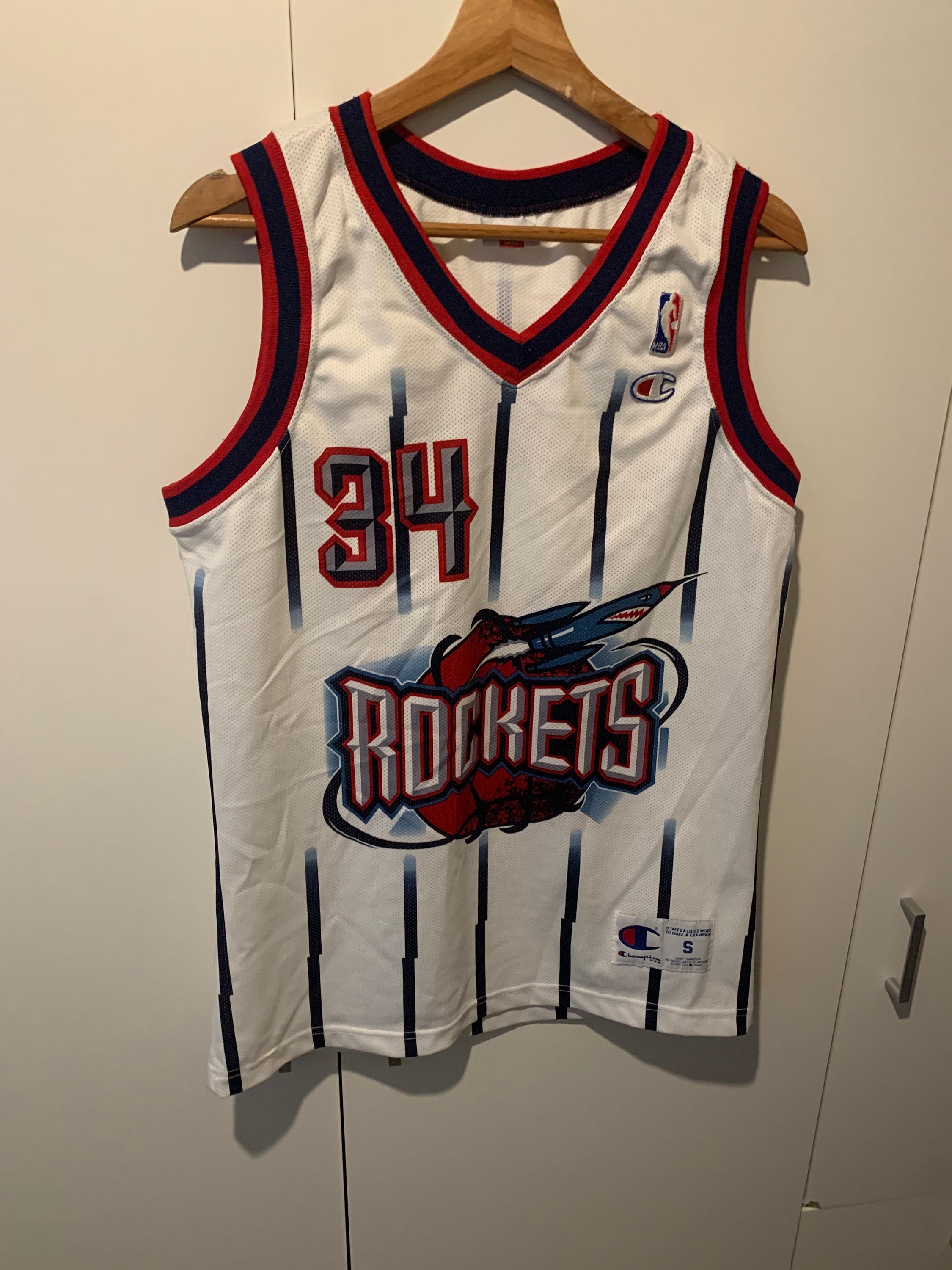Champion Jersey Houston Rockets Size S NBA Olajuwon 34 Vintage