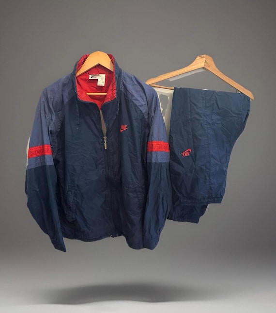 nike air tracksuit blue and white