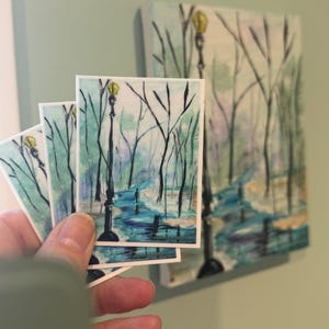 Sticker aquarelle peinture art, fleurs lumineuses, vinyle imperméable peint à la main, gourdes pour ordinateurs portables, cadeaux Saint-Valentin