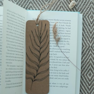 Original Handmade Plant decorated Bookmark with Unique Sea Glass Pottery, Personalized Handmade Gift Sea Glass Bookmark