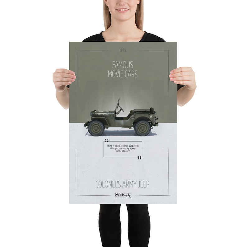 M.A.S.H. 4077 Colonel's Army Jeep Movie Cars Poster Etsy