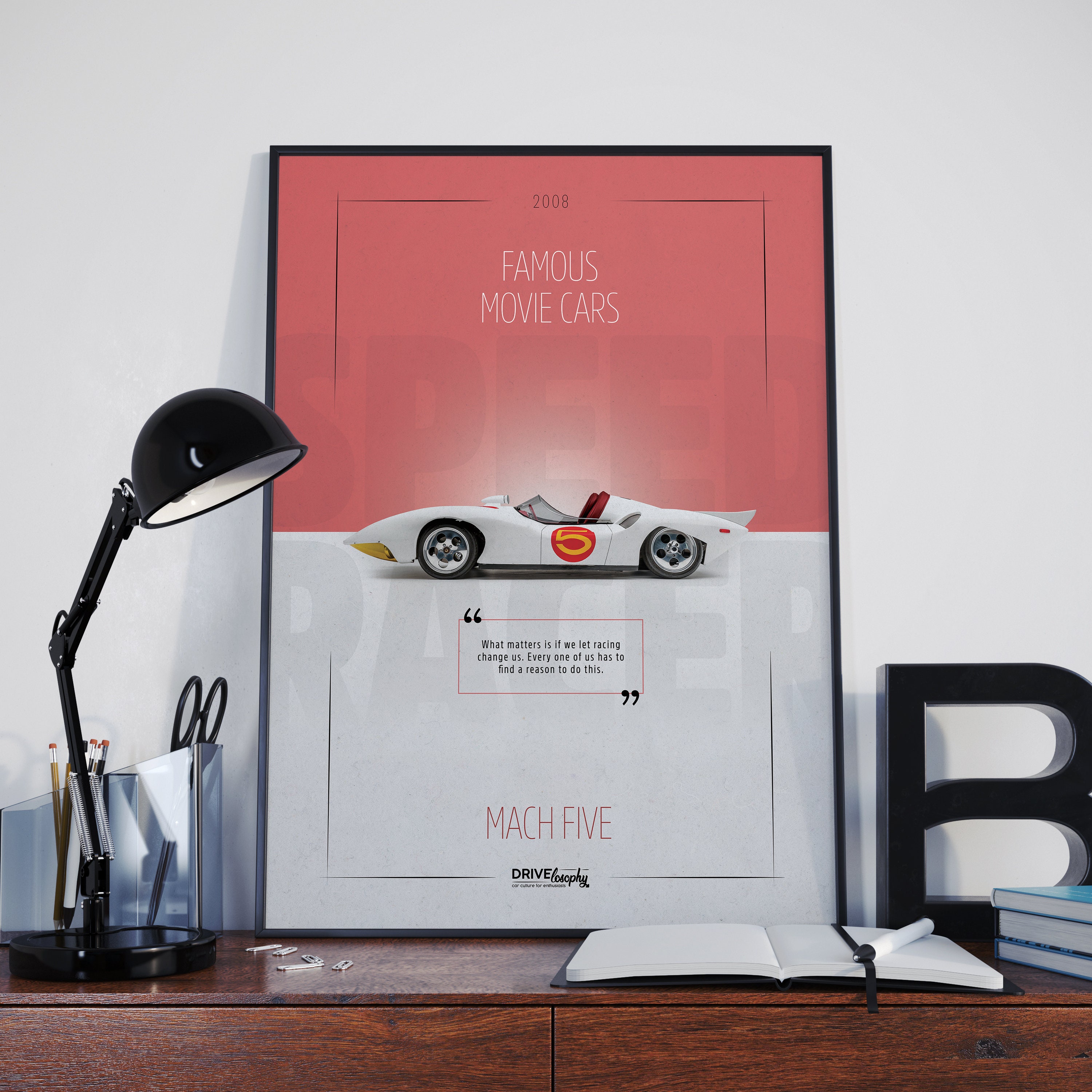 Speed Racer Black and White Design Poster for Sale by Persona