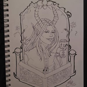 Traditional Line Art Physcial Commission