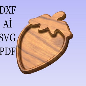 Strawberry plate, Cnc file, cnc router, cnc router for wood, plate file, svg file, ai , dxf file, pdf , cnc