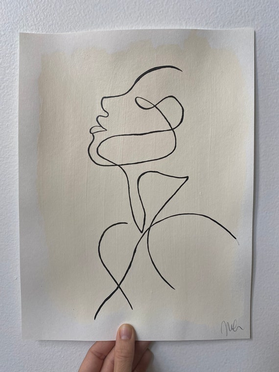 Single Line Silhouette Painting Etsy