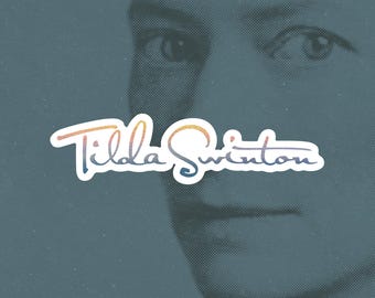 Tilda Swinton Taylor Swift Mashup - Signature Sticker - Glitter