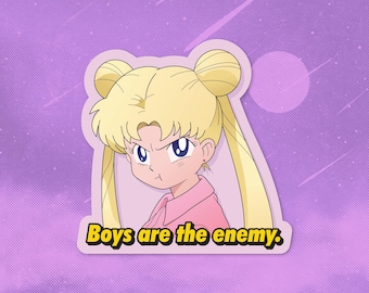 Boys Are The Enemy - Sailor Moon - Vinyl Sticker