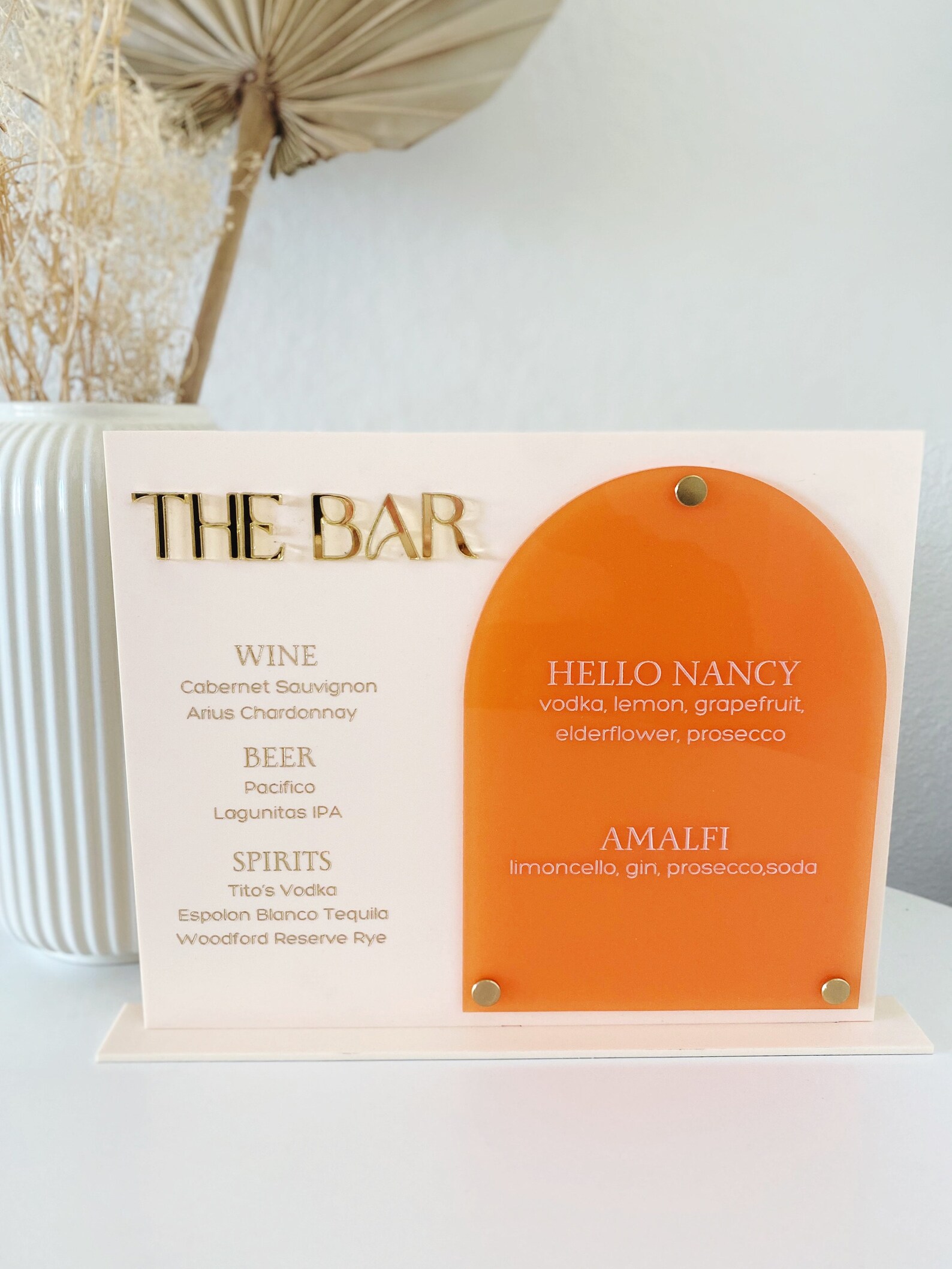 Wedding Bar Sign Wedding Bar Menu Peach And Orange Bar Sign Acrylic Bar wedding-bar-sign-wedding-bar-menu-peach-and-orange-bar-sign-acrylic-bar