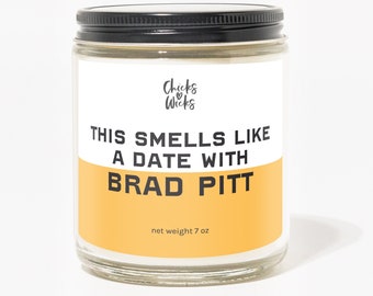 This Smells Like Brad Pitt Candle︱Celebrity candle | Tobacco Candle︱Soy Candles︱Musk Candle︱Masculine Candle︱Chicks Love Wicks