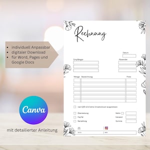 Invoice template for small businesses, order form, invoice template PDF German, professional invoice templates, invoice template PDF