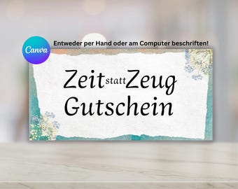Time instead of stuff voucher, give time together, low budget, create voucher online, Canva templates, gift for best friend