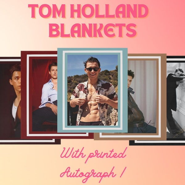 Tom Holland Manta con autógrafo / Tom Holland Super Soft Manta de franela / Cinco diseños / Regalo para fan de Tom Holland - amigo y familia