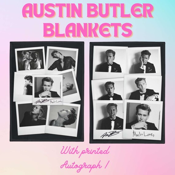 Austin Butler Polaroid Blanket With Autograph Austin Butler Etsy