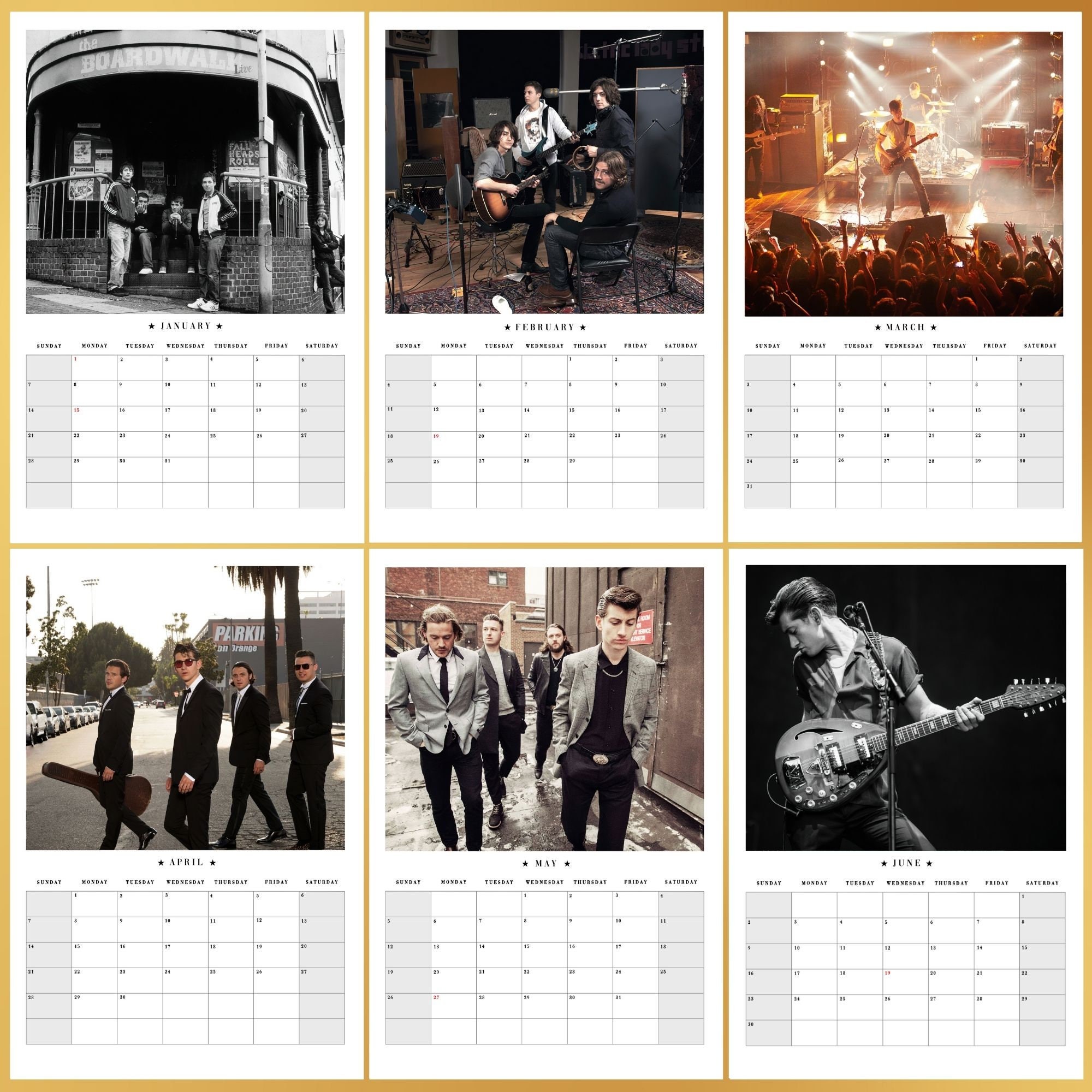 Arctic Monkeys Calendar 2024 AM Merch / Arctic Monkeys Etsy