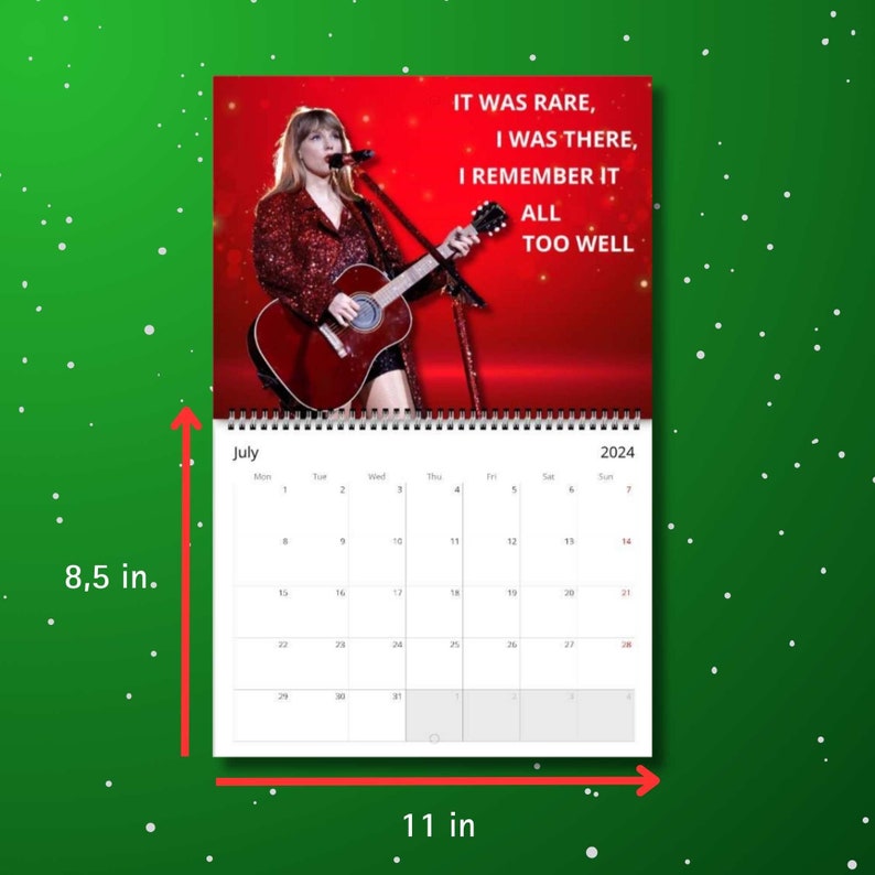 SWIFTIE 2024 Calendar Eras Tour 2024 Wall Calendar Celebrity Calendar