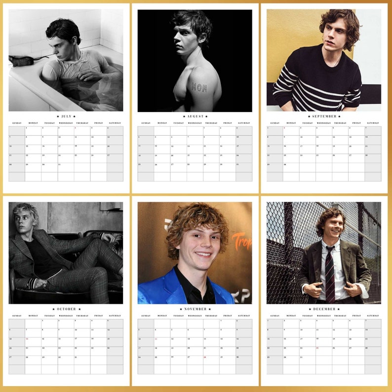 Evan Peters Calendar 2024 With Autograph Evan Peters Merch American