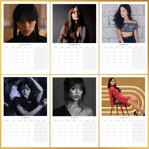 jenna-ortega-kalender-2023-promi-kalender-mittwoch-wandkalender-fan-geschenk-geburtstag-valentinstag-jahrestag-etsy-sterreich