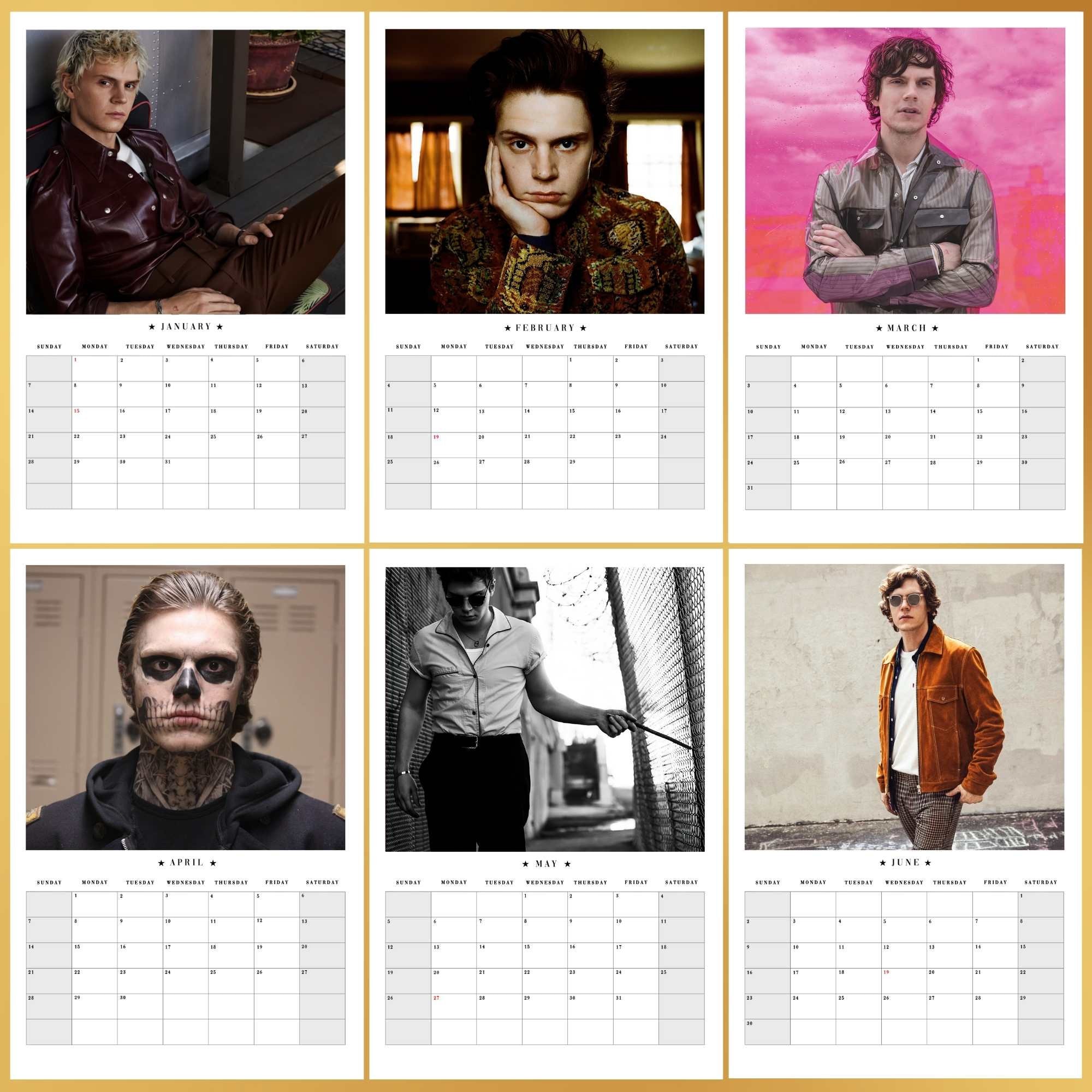 Calendario Evan Peters 2025 con autografo Evan Peters Merch Etsy Italia