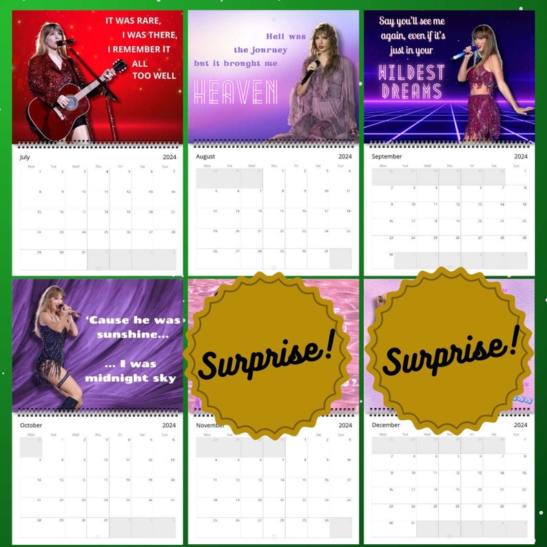 SWIFTIE 2025 Calendar Eras Tour 2025 Wall Calendar Celebrity Calendar