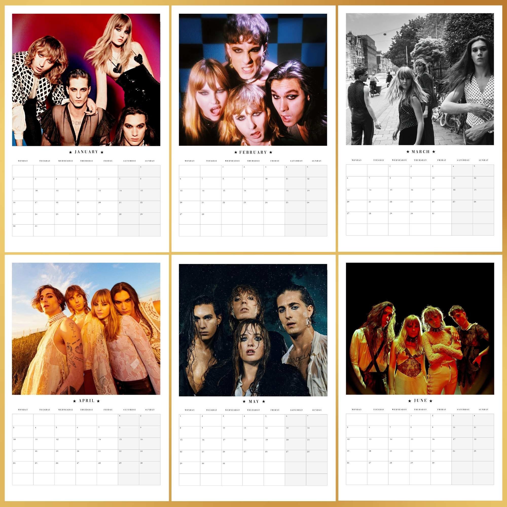 Maneskin 2023 Calendar / Celebrity Calendar / Damiano David Etsy