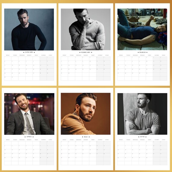 Chris Evans 2023 Calendar / Captain America Wall Calendar / - Etsy