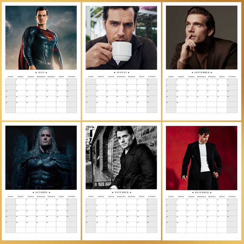 Henry Cavill 2024 Wall Calendar With Autograph / Witcher Etsy