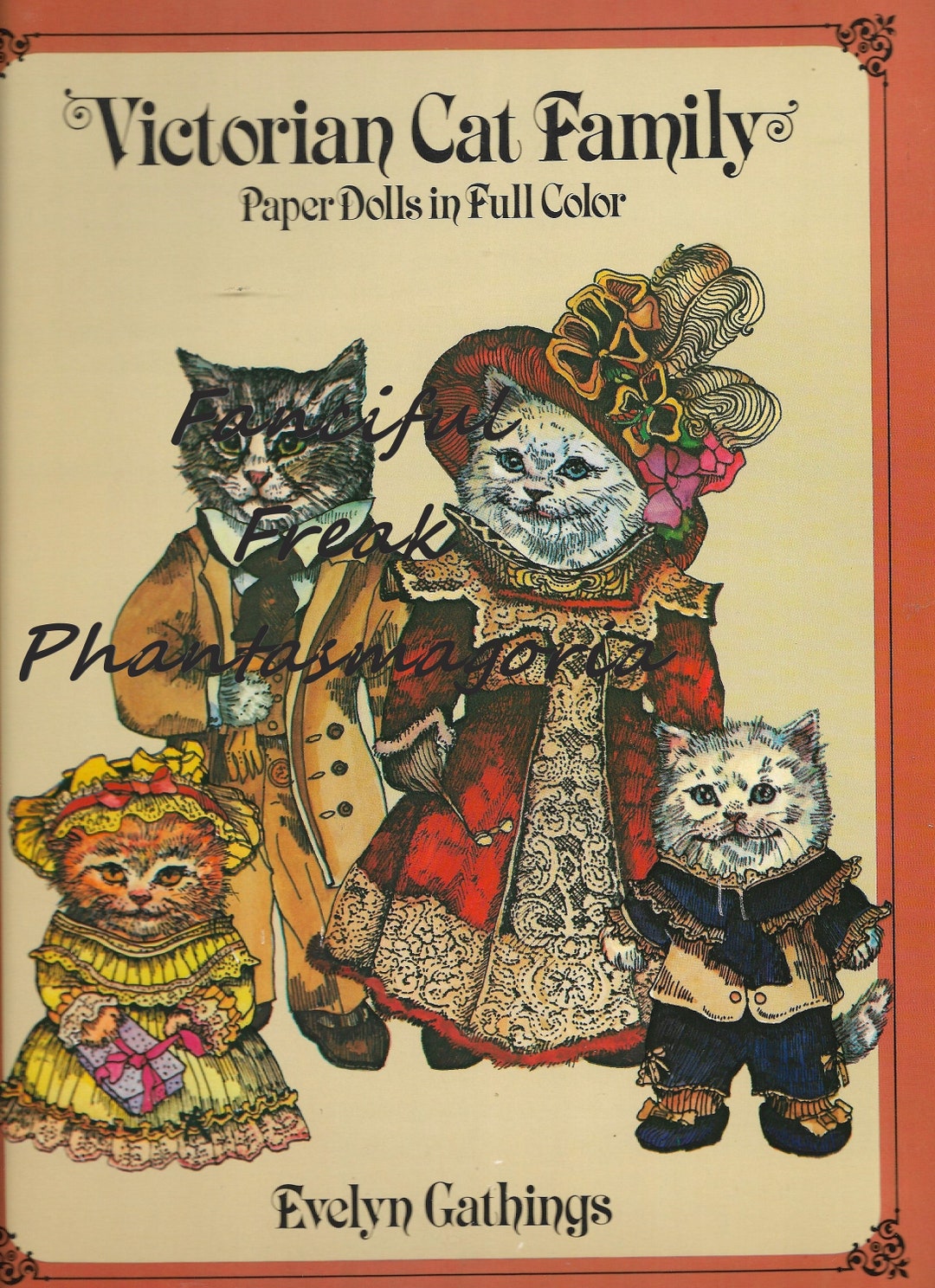 Victorian Cat Family Paper Dolls Digital Printable (Instant Download