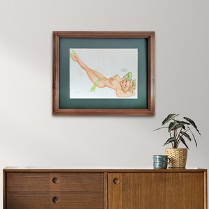 Vintage, Alberto Vargas, Vargas Girl, Original Print from December 1968 Christmas Playboy, Framed Sexy Blonde Bella, Pinup