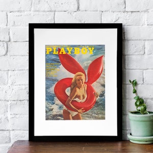 Vintage Playboy Magazine Cover, Framed Art, August 1972, Authentic Memorabilia, 11x14