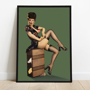 Vintage Art, Framed Poster, Sexy Bella 18x24, Pinup