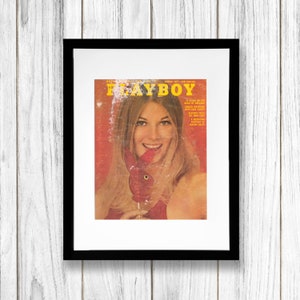 Vintage Playboy Magazine Cover, Framed Art, March 1971, Authentic Memorabilia, 11x14