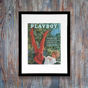 Vintage Playboy Magazine Cover, Framed Art, July 1968, Authentic Memorabilia, 11x14