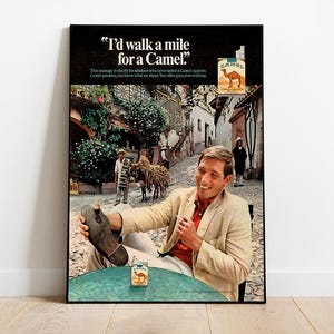 Camel Cigarettes Vintage Ad Poster [INSTANT DOWNLOAD] 1960s Retro Modern Minimalist Wall Art