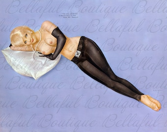 Alberto Vargas Pinup Girl Art Print | 1960s Playboy, Retro Blonde (Digital Download)
