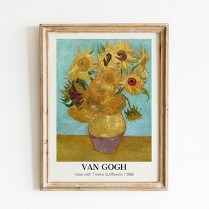 Van Gogh Print, Zonnebloemen, Van Gogh Poster, Museum Tentoonstelling Poster, Vintage Print, Van Gogh Schilderij, Afdrukbare Wall Art, beroemde schilderij