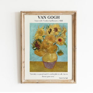 Van Gogh Print, Sunflowers, Inspirational quites, Van Gogh Poster, Exhibition Poster, Vintage Print, Van Gogh Painting, Printable Wall Art