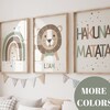 Set of 3 Jungle Animal Nursery Decor Wall Art Print| Personalized Name ...