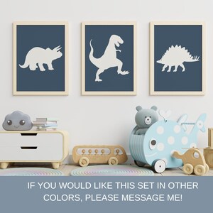 Set of 3 Dinosaur Wall Art Prints| Dinosaur Poster| Nursery Child Kids ...