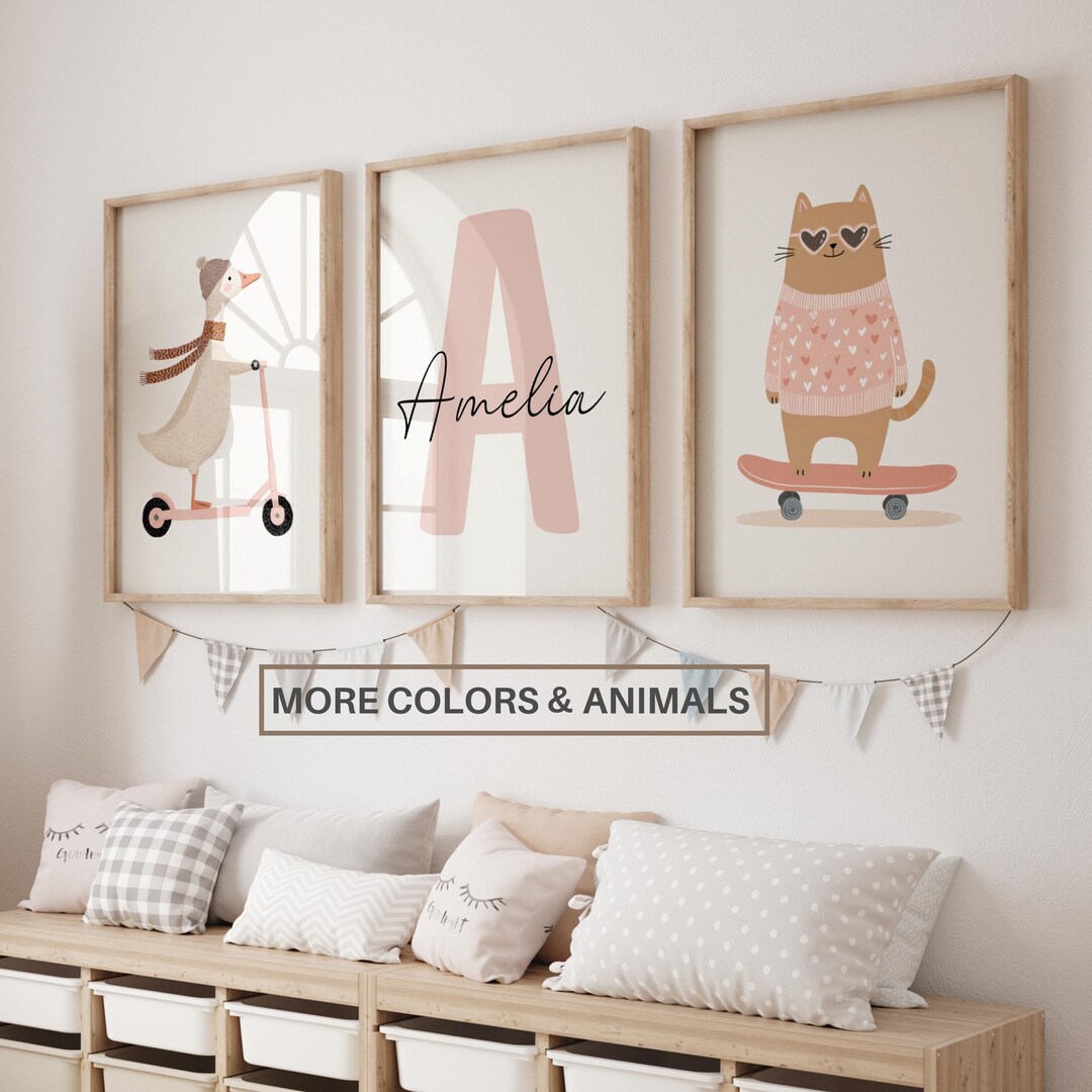 Girl Room Prints: Silly Goose | Personalised Name Sign Initial| Baby ...